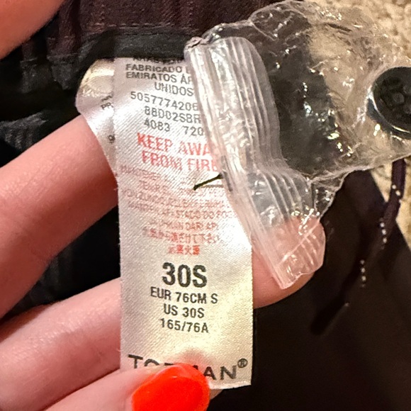 Topman Men's Dark Striped Dress Pants - Picture 2 of 6